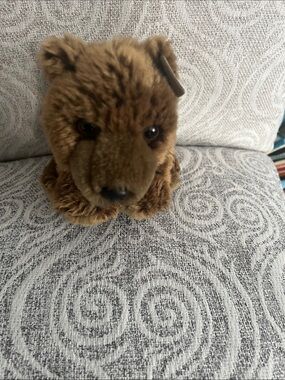 Vintage 1986 World Wildlife Fund WWF Grizzly Brown Bear Cub Plush Stuffed Animal